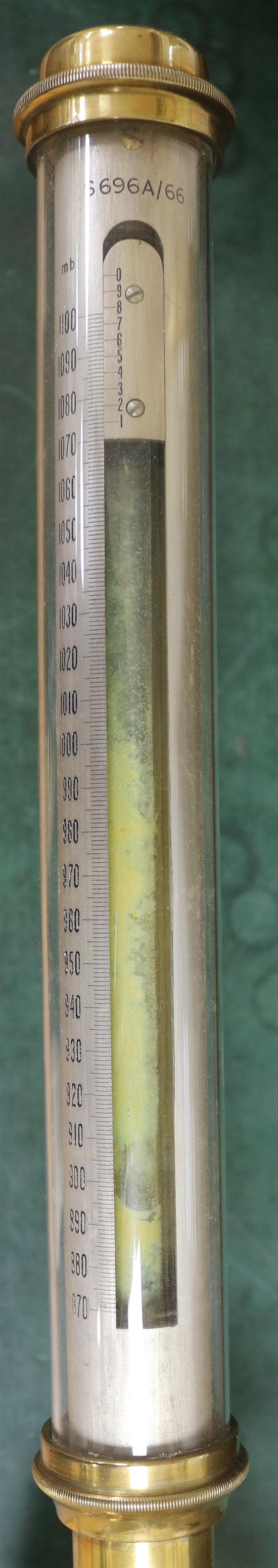 A brass stick barometer